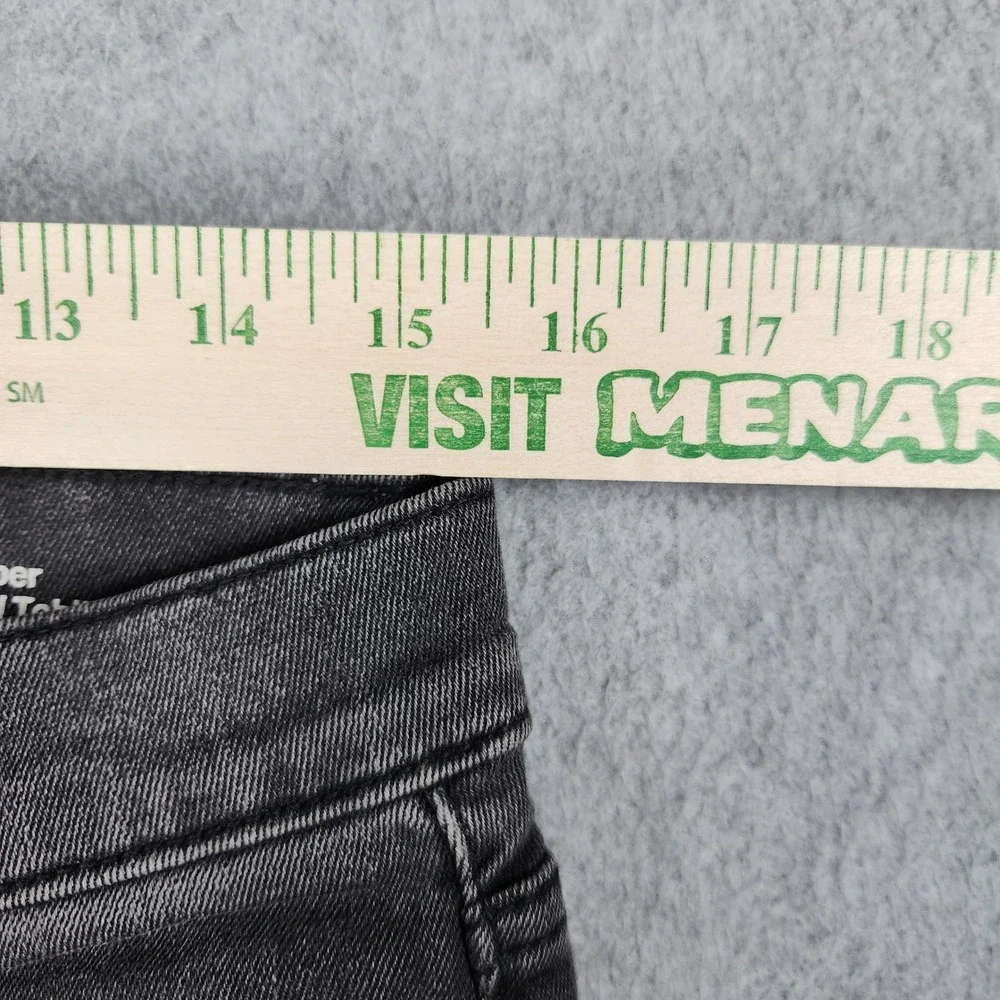 Original Use Jeans Mens 32x34 Black Denim Whiskered Cotton Slim Taper Distressed